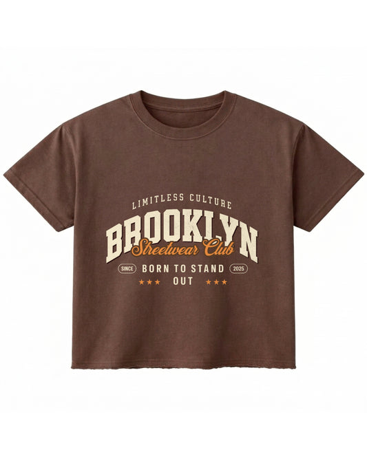 Brown Boxy Fit T-shirt Front Design