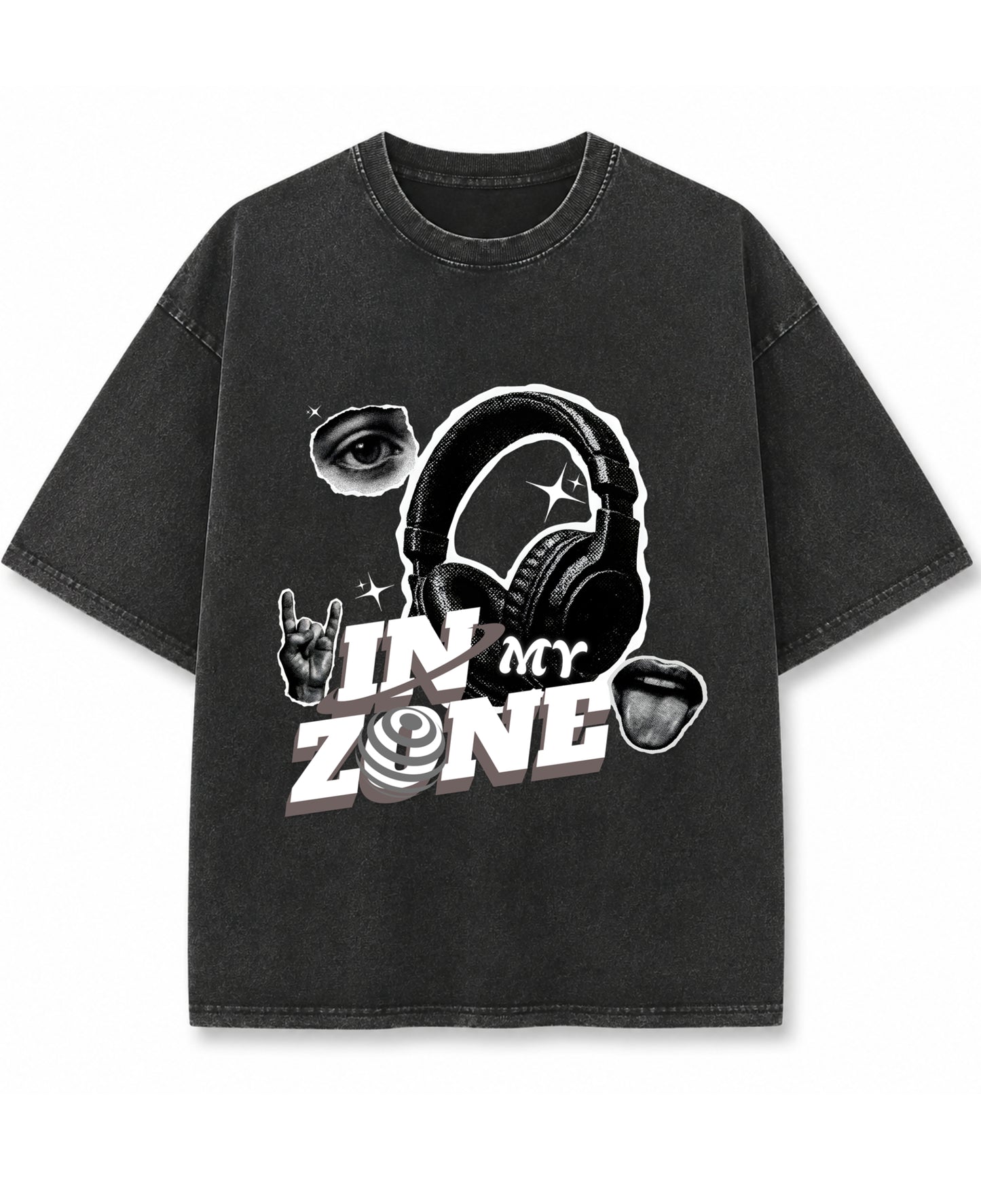 Vintage Fade Wash Oversized T-shirt Front Design