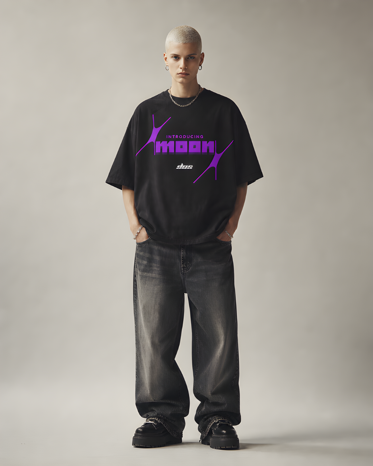 VIOLET MOON Oversized T-Shirt - NEBULA'S COLLECTION