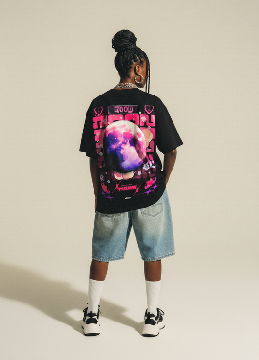 CHEERY BLOSSOM MOON Oversized T-Shirt - NEBULA'S COLLECTION
