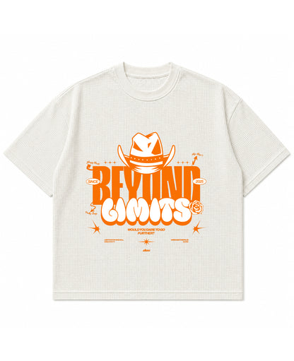 Off-white waffle boxy fit Front Design