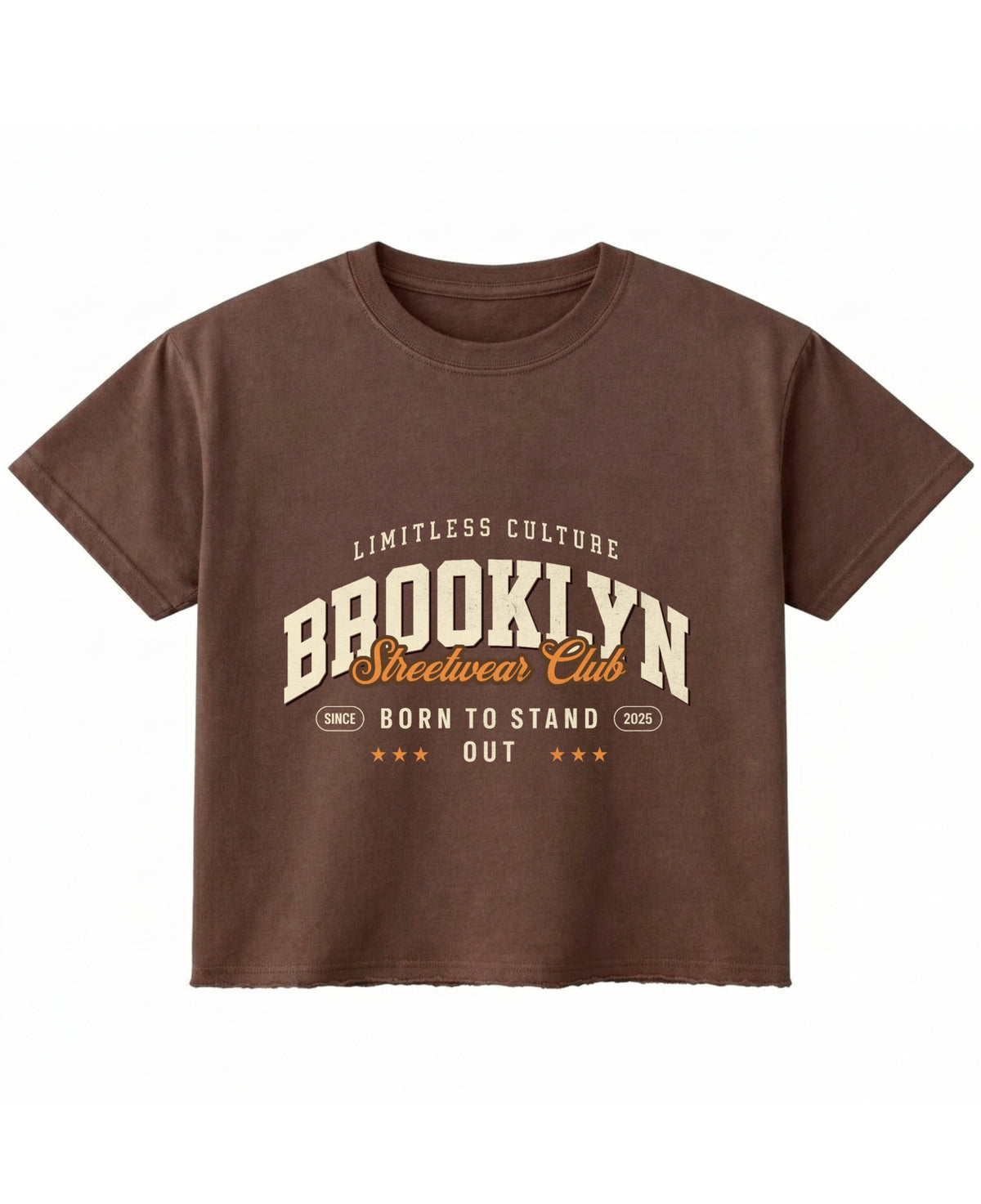 Brown Boxy Fit T-shirt Front Design