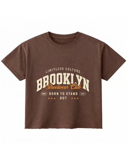 Brown Boxy Fit T-shirt Front Design