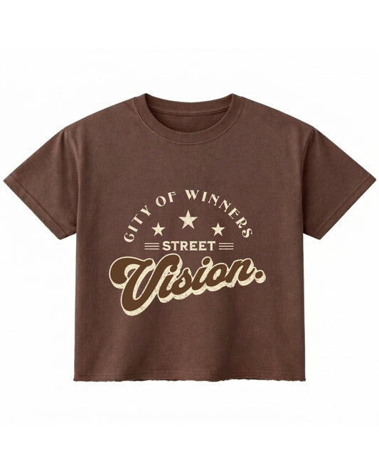 Brown Boxy Fit T-shirt Front Design