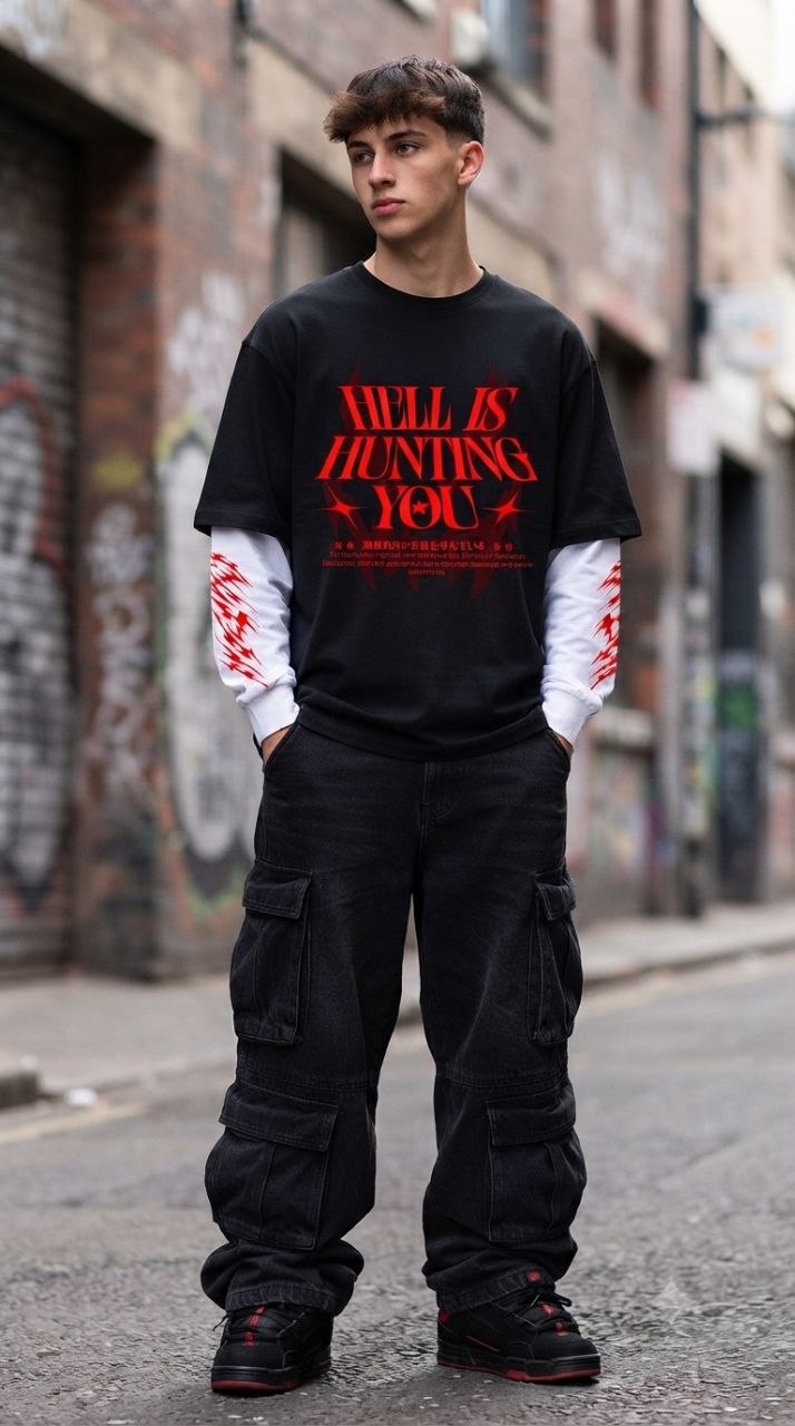 HELL IS HUNTING YOU - Oversized T-Shirt