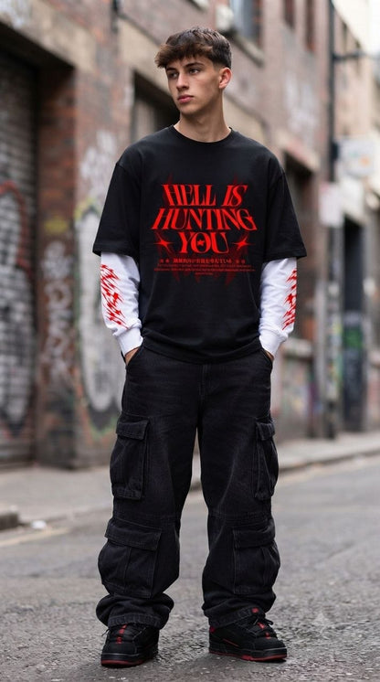 HELL IS HUNTING YOU - Oversized T-Shirt
