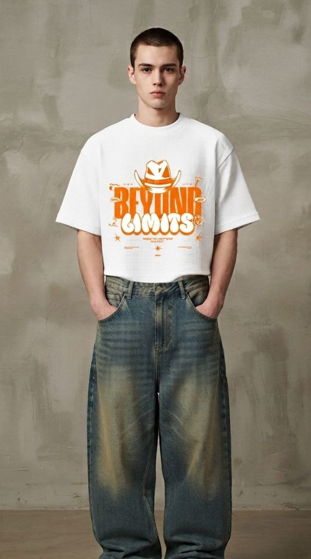 BEYOND LIMITS - CROPPED BOXY WAFFLE KNITS