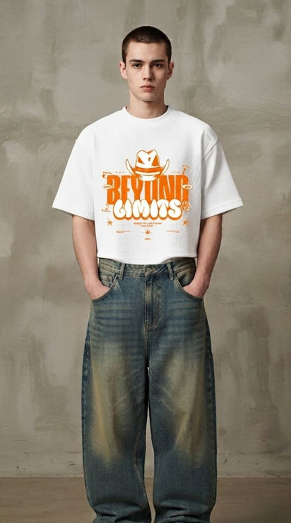 BEYOND LIMITS - CROPPED BOXY WAFFLE KNITS