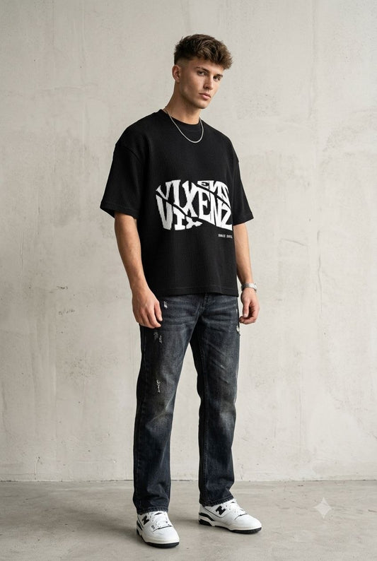 VIXENZ - CROPPED BOXY WAFFLE KNITS